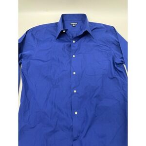Croft & Barrow Men Royal Blue Button Down Dress Shirt Long Sleeve Size M 15 15.5
